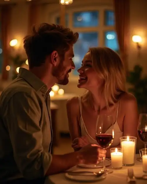 Koppel dat samen geniet aan tafel